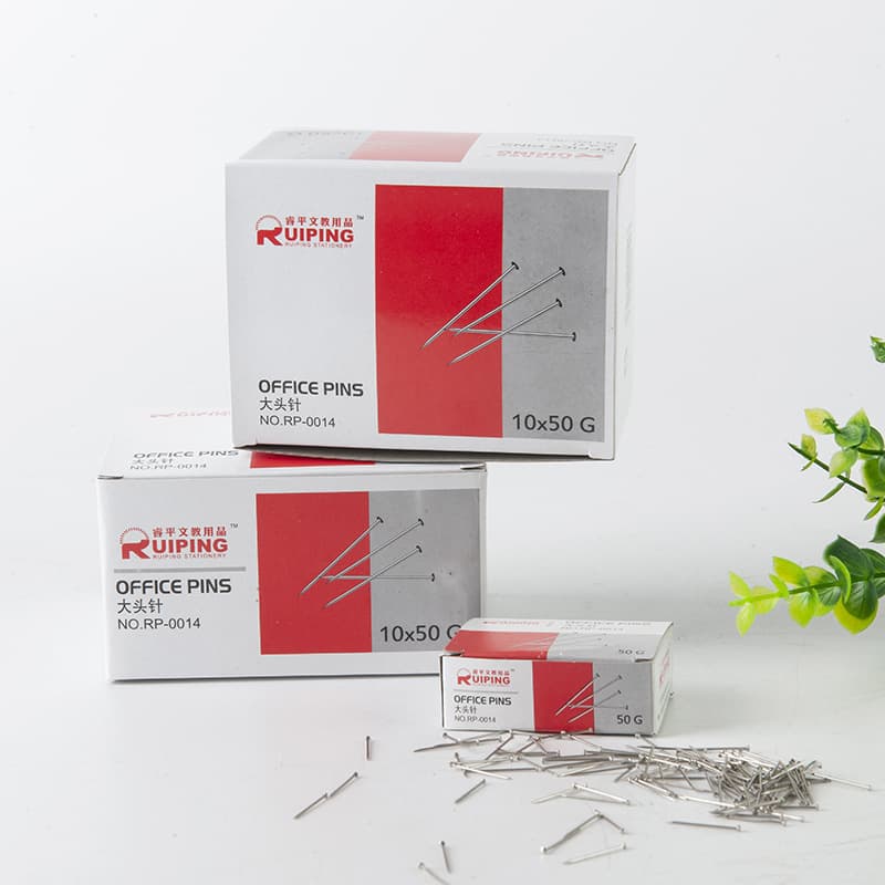 Silver Nickel-plated Thumbtacks Rui Ping No.3 Thumbtacks, Total Weight with Box 32g