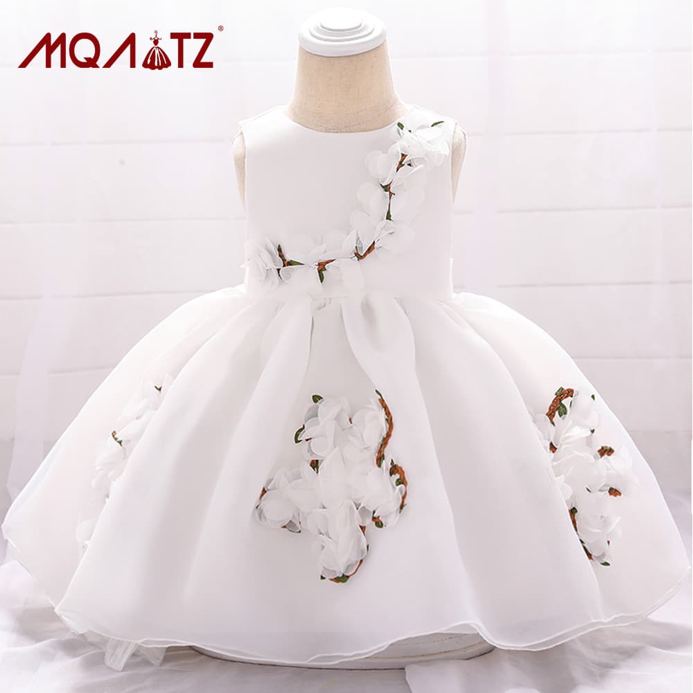 New Cross-Border Baby First Birthday Dress Organza Applique Princess Tutu Photography Dress Baby Dress