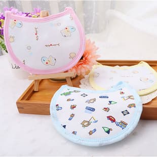 Kids Cartoon Bib for Infants and Toddlers, Gauze Cotton Absorbent Drool Bib, Waterproof, Class A