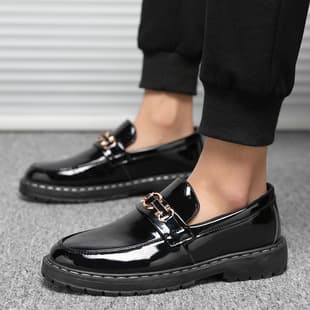 Spring/Summer Men's Martin Boots, Slip-On Casual Shoes, Student Fashion Leather Shoes, Chef Shoes