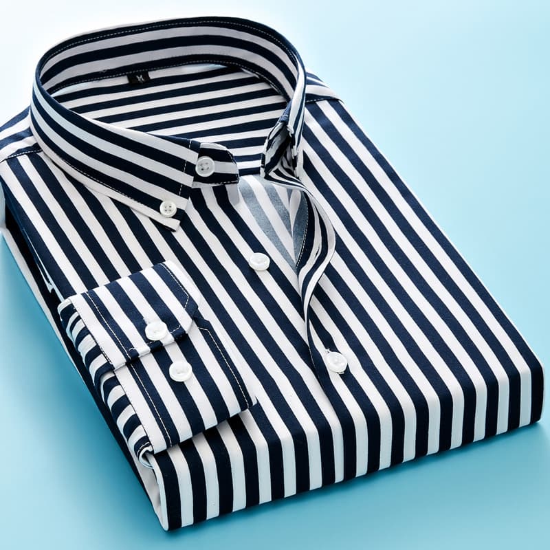 Men's Striped Long Sleeve Shirt - Handsome Casual Shirt