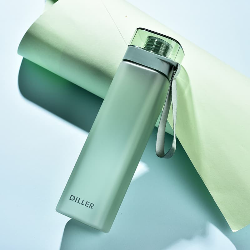 Fitness Hydration Sports Water Bottle Student Portable Square Cup with Scale Plastic Water Bottle