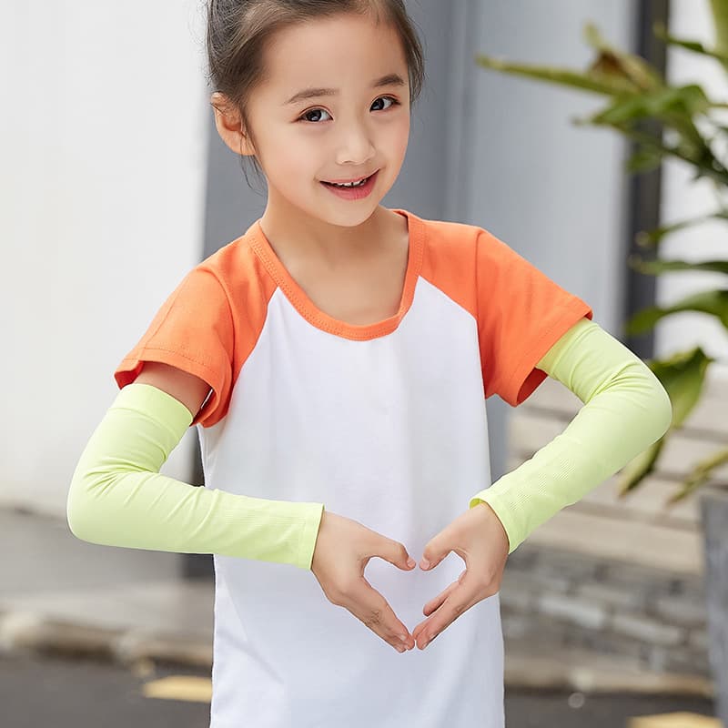 Summer Ice Sleeves Sun Protection Sleeves Thin Breathable Korean Style Ice Silk UV Protection Arm Sleeves Children's Ice Sleeves