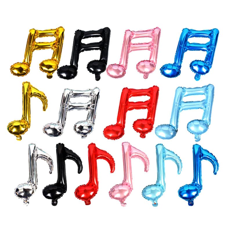 Cross-border 8th Single Note 16th Double Note Balloons Music Symbol Shaped Foil Balloons for Wedding Birthday Party