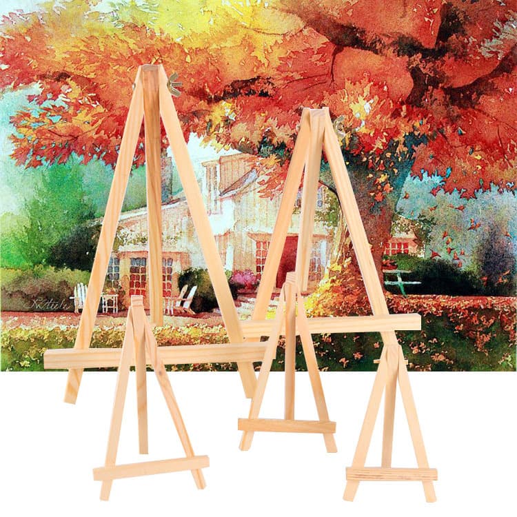 Direct Sale Korean Style Decorative Mini Solid Wood Frame Calendar Display Stand Desktop Wooden Small Display Stand Triangle Wooden Easel