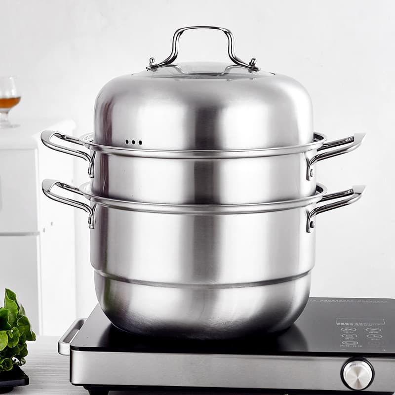 Manufacturer Wholesale, Stainless Steel 3-Layer Steamer Pot, Home Thickened Double Bottom Large Capacity Soup Steamer, Opening Gift