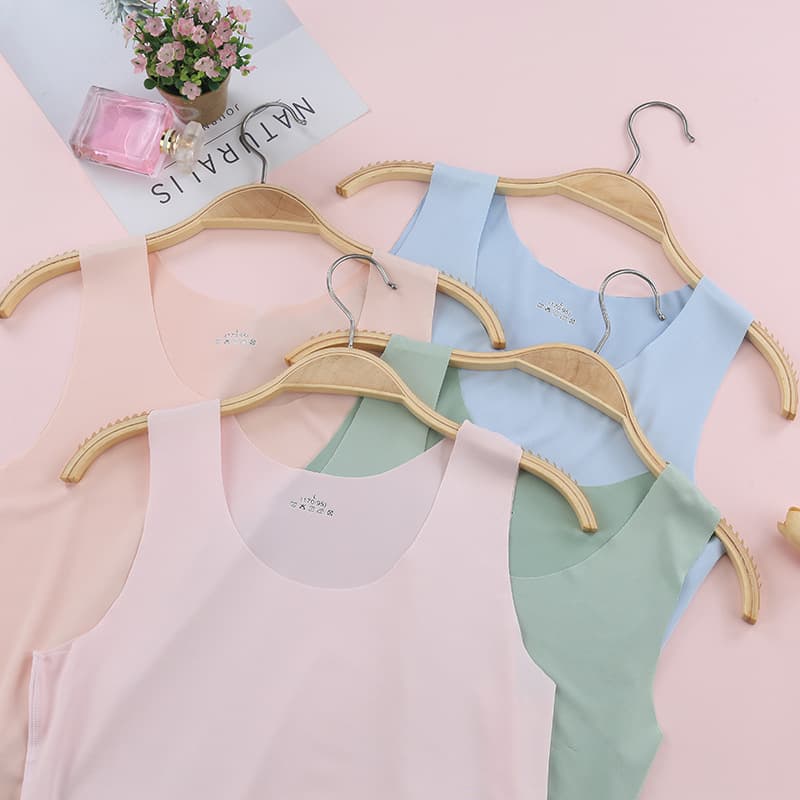 Ice Silk Thin Women's Seamless Vest Summer Milk Silk Round Neck Base Layer Sleeveless T-Shirt From China