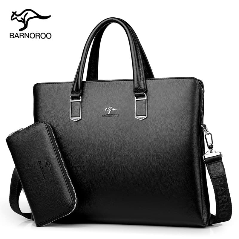 Barnoroo Men's Bag Handbag Fashionable Crossbody Bag Men's Soft Shoulder Bag Trendy Men's Business Bag Versatile