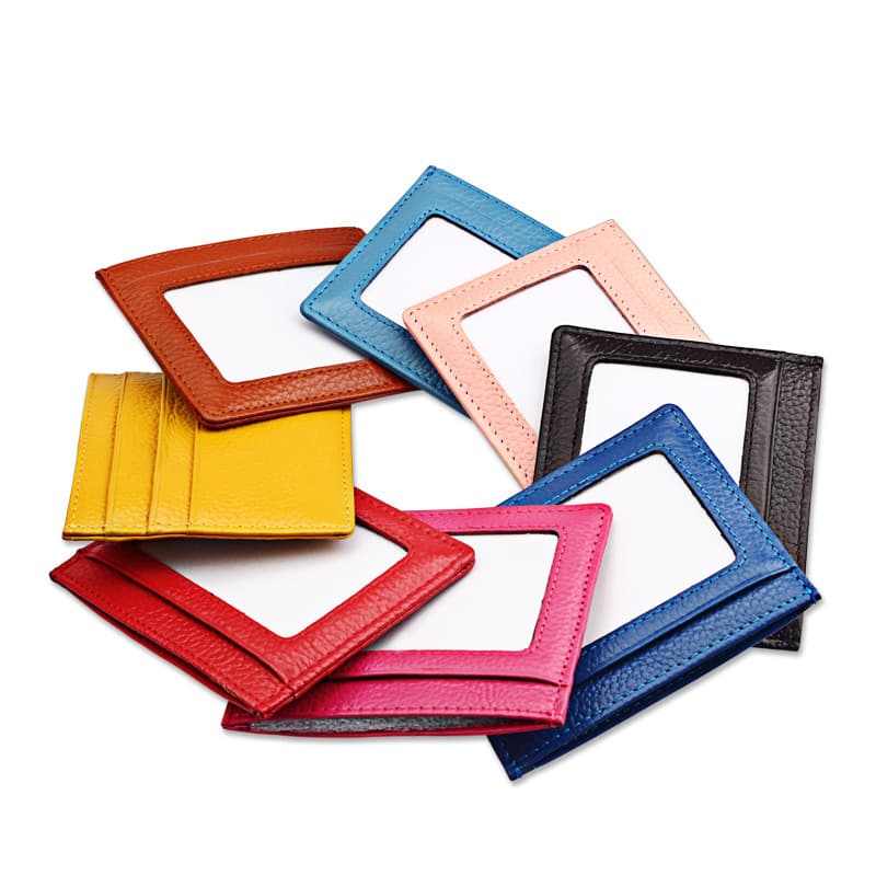 Hot Selling Anti-Magnetic RFID Creative Genuine Leather Card Holder Bus Pass Case Credit Card Case Anti-Skimming Card Sleeve