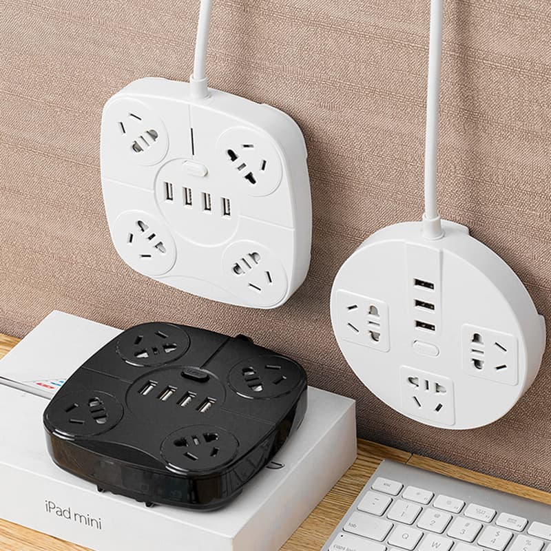 Smart switch socket usb with wire plug strip terminal board office home safety conversion socket long line foreign trade cow
