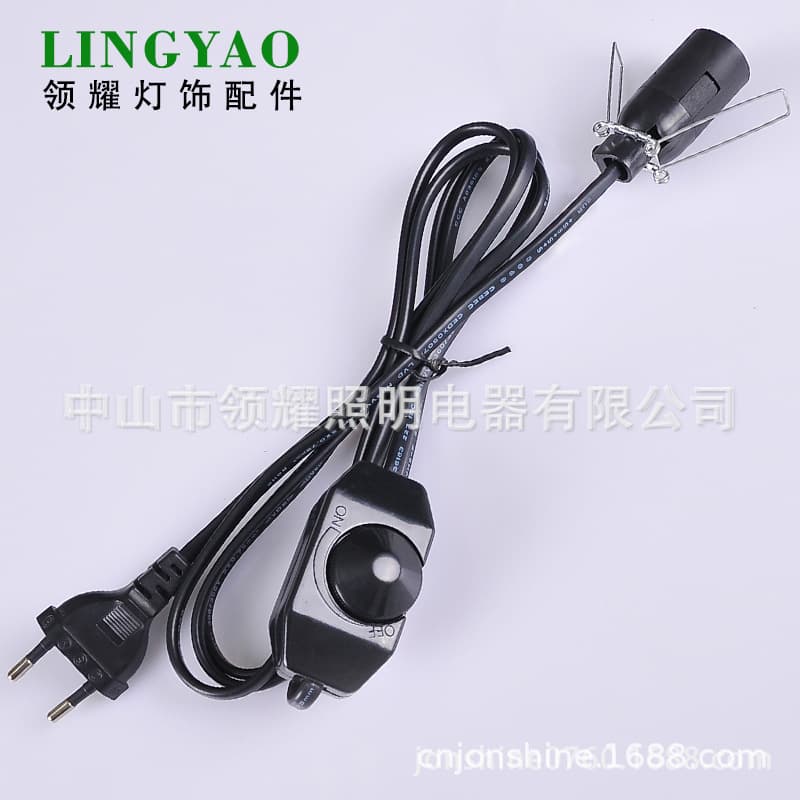 In-Stock Wholesale 1.5m European Round Plug Salt Lamp Wire with Dimmer Switch E14 for Himalayan Crystal Lamps
