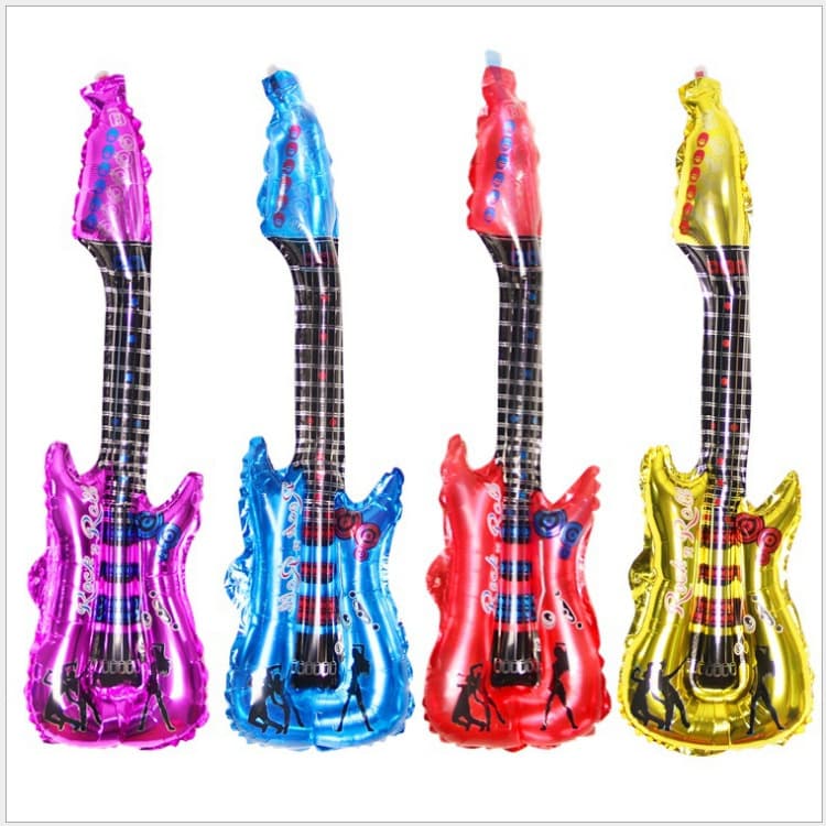Guitar Aluminum Foil Balloon Rock Music Instrument Singing Competition Event Decoration Street Promotion Giveaway Children's Toy Wholesale