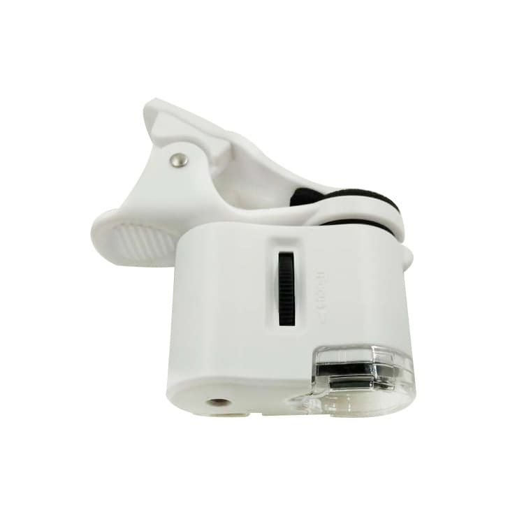 Handheld 60x Magnifier with LED Light, Mini Portable Universal Phone Clip for Photo Taking and Currency Checking Microscope 9595W