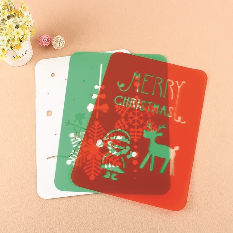 Factory wholesale PP fashion drawing template for children, PP hollow Christmas picture template plastic product