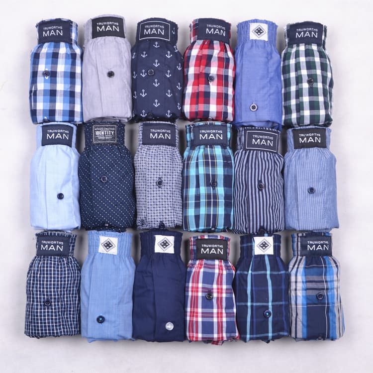 Foreign trade surplus men's underwear, Aro pants, home shorts, yarn-dyed printed dyed underwear, polyester-cotton blend