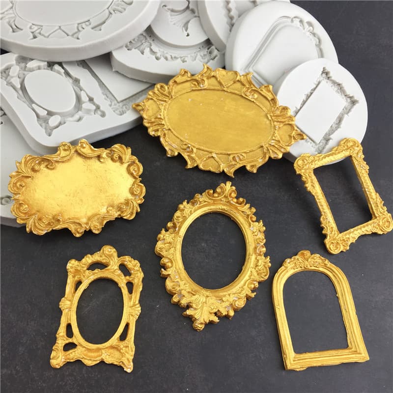 Handmade Silicone Mold Heart DIY Picture Frame Chocolate Cake Tool Irregular Shape Baking Tool