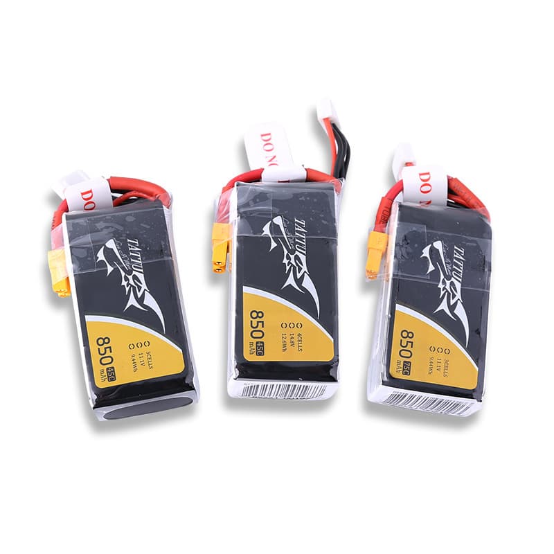 TATTU 750/850mAh 11.1V 3S4S FPV Drone Model Airplane Simulation High Capacity 95C Lithium Battery Glider Hobby Toys