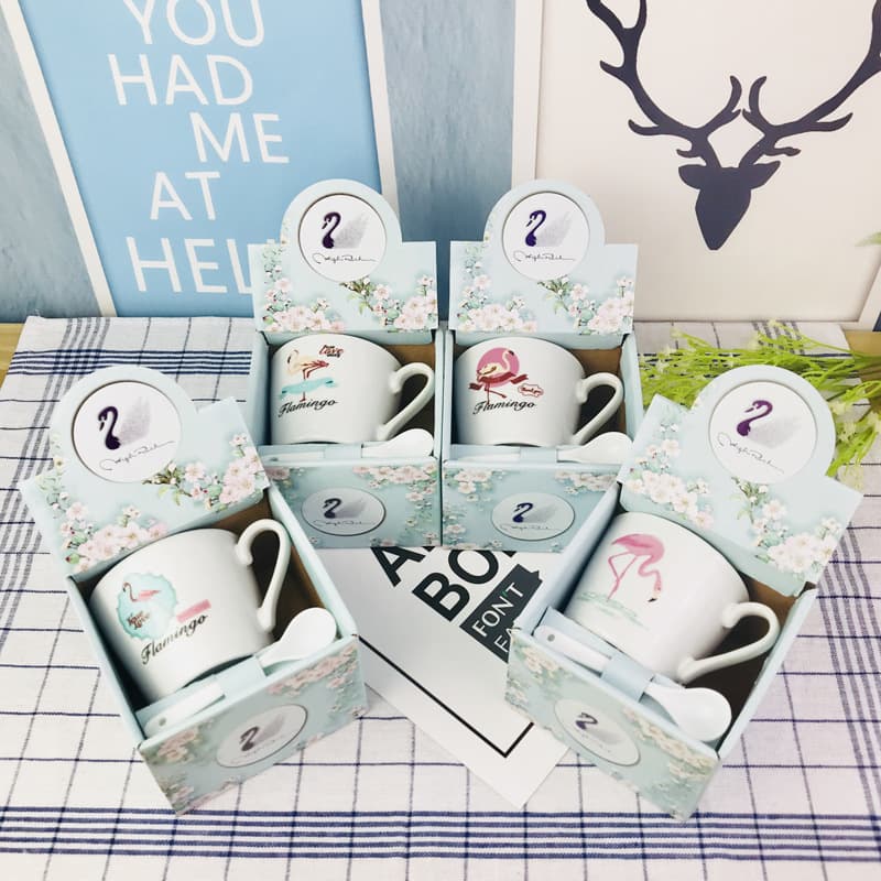 Cartoon ceramic cup creative small gift coffee cup advertising welfare gift mug printed logo cup