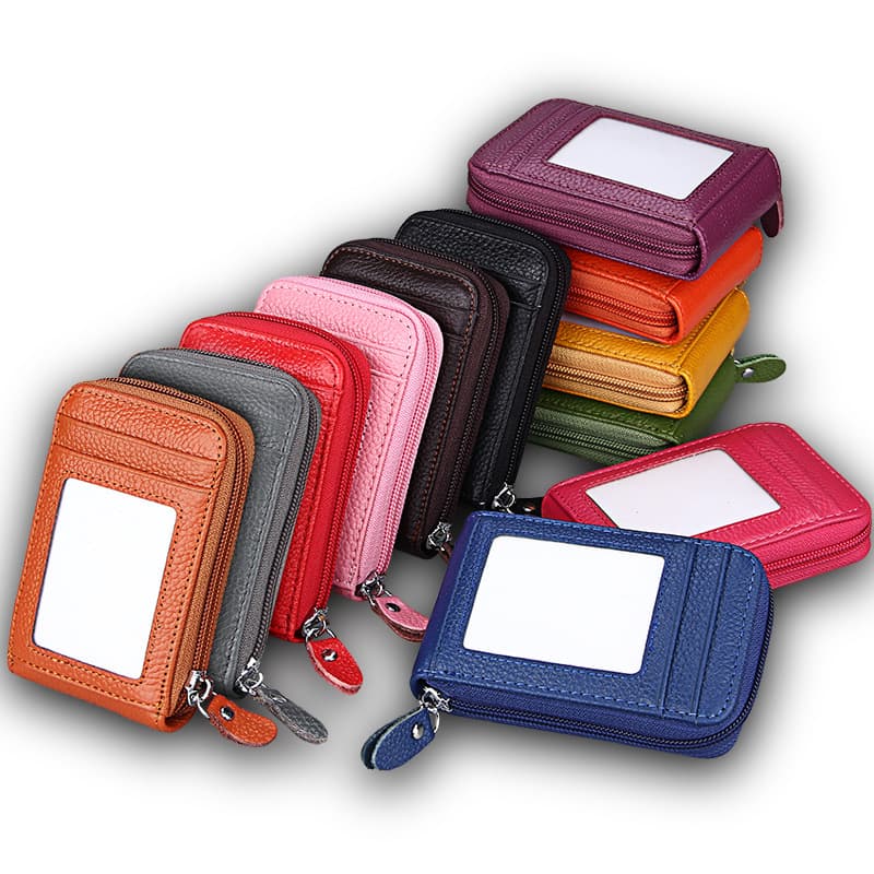 First-layer cowhide rfid business card bag anti-theft brush accordion card bag genuine leather men's genuine leather multi-card slot women's card holder