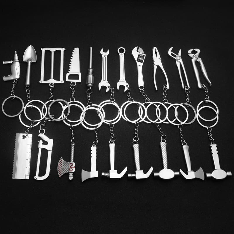 Simulation Mini Caliper Keychain Adjustable Wrench Keychain Screwdriver Tool Pendant Trendy Man Car Key Chain