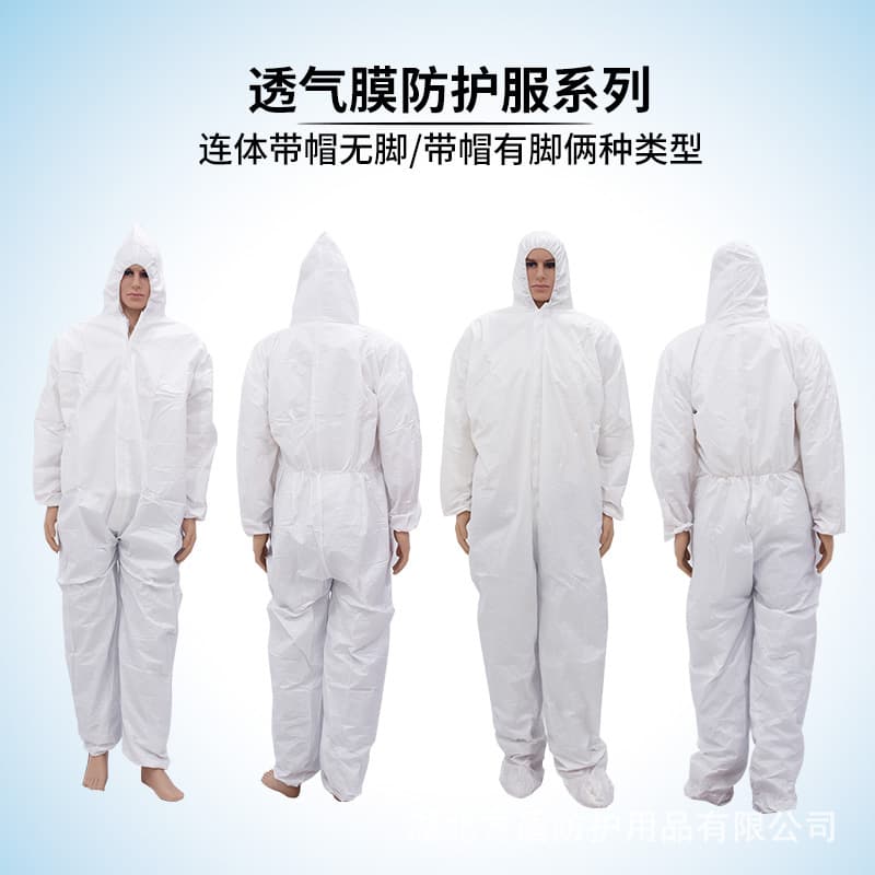 Disposable Men and Women Hooded Coverall Protective Workwear Dust-Proof Oil-Proof Non-Woven Isolation Suit for Pig Farm and Livestock Farm