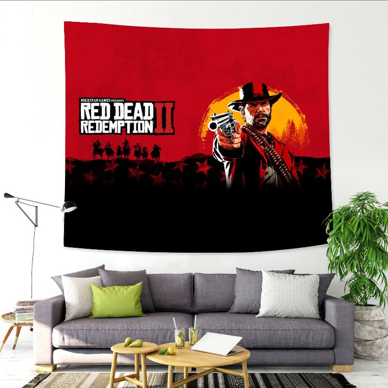 Factory Direct Printed Home Tapestry Niche Wall Hanging Decor Wild West Print Home Beach Towel Cushion