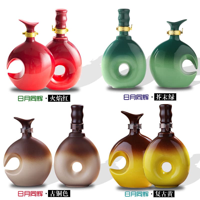 500ml Creative Ceramic Liquor Bottle Jingdezhen 1 Jin Capacity Wine Jar Bulk Wine Pot Wine Vessel Blank Liquor Bottle Gift Box