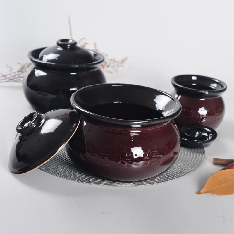 Traditional Clay Pot Ceramic Soup Casserole Dish Water Separation Steaming Bowl Specialty Slow Cooked Soup Pot Stove Top
