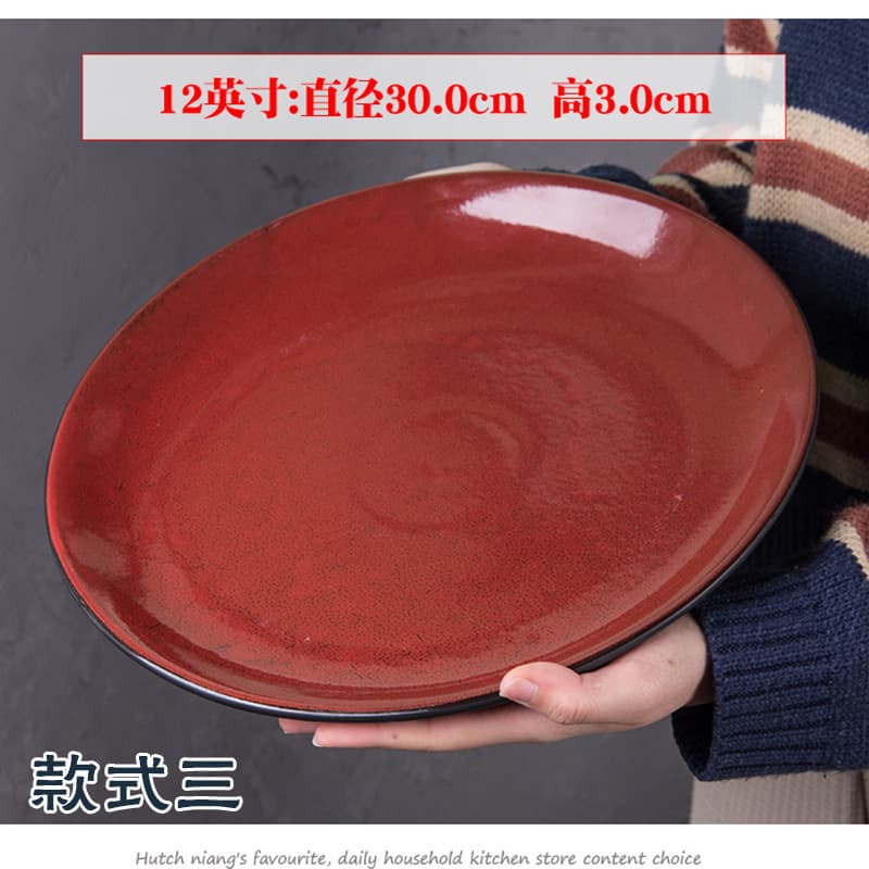 Ceramic-textured large dish platter