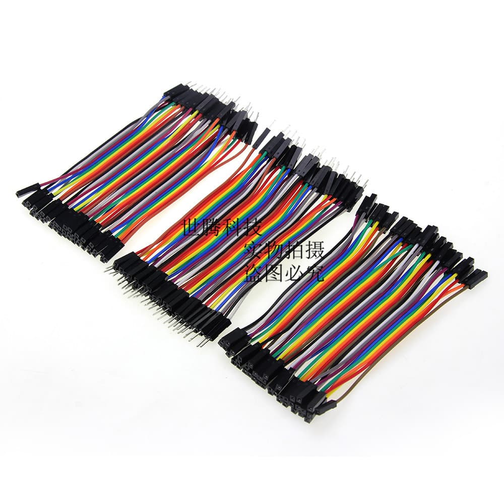 Colorful Dupont Wire, Female-to-Female, Male-to-Female, Male-to-Male, 40-Pin Color Ribbon Cable, 10/20/30cm