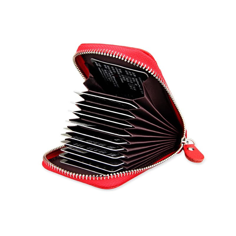 Factory Wholesale Anti-Magnetic RFID Accordion Card Holder Genuine Leather Multi-Slot Card Case Gift Credit Card Holder Wallet