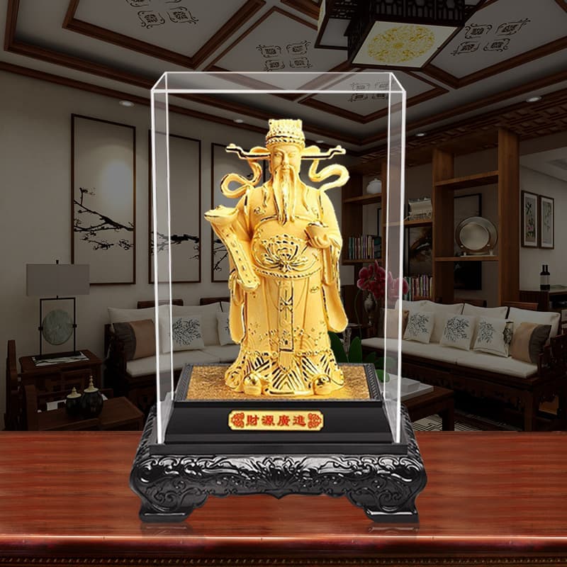 Manufacturer wholesale velvet sand gold God of Wealth ornaments, business meetings, gold God of Wealth, lucky crafts, event opening gifts