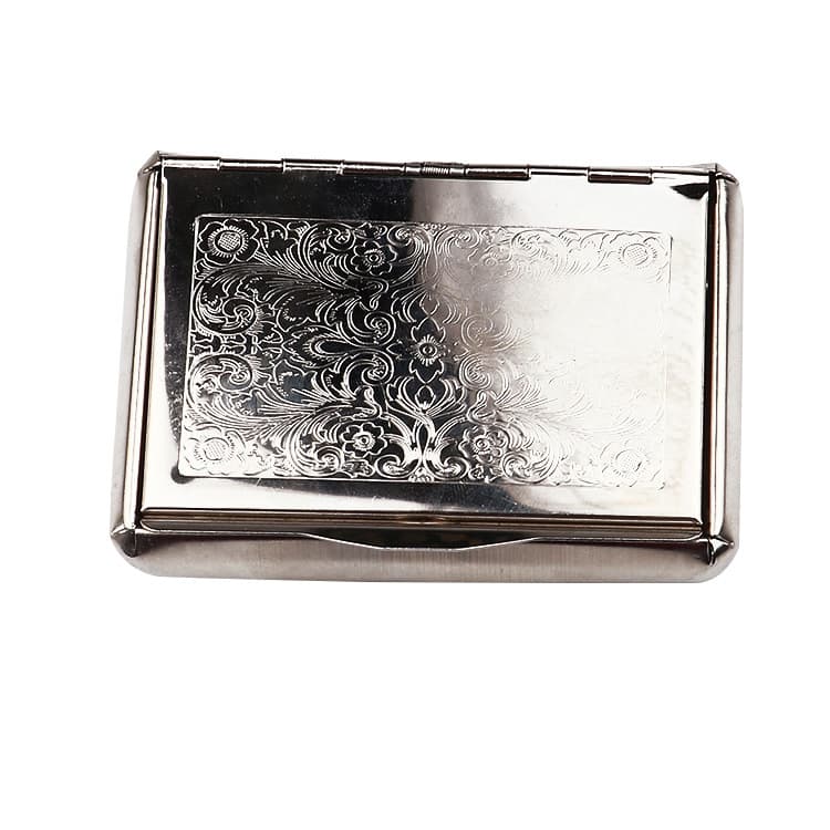 80mm Stainless Steel Flip-Top Metal Tobacco Case Embossed Carving Anti-Crush Men's Portable Cigarette Case