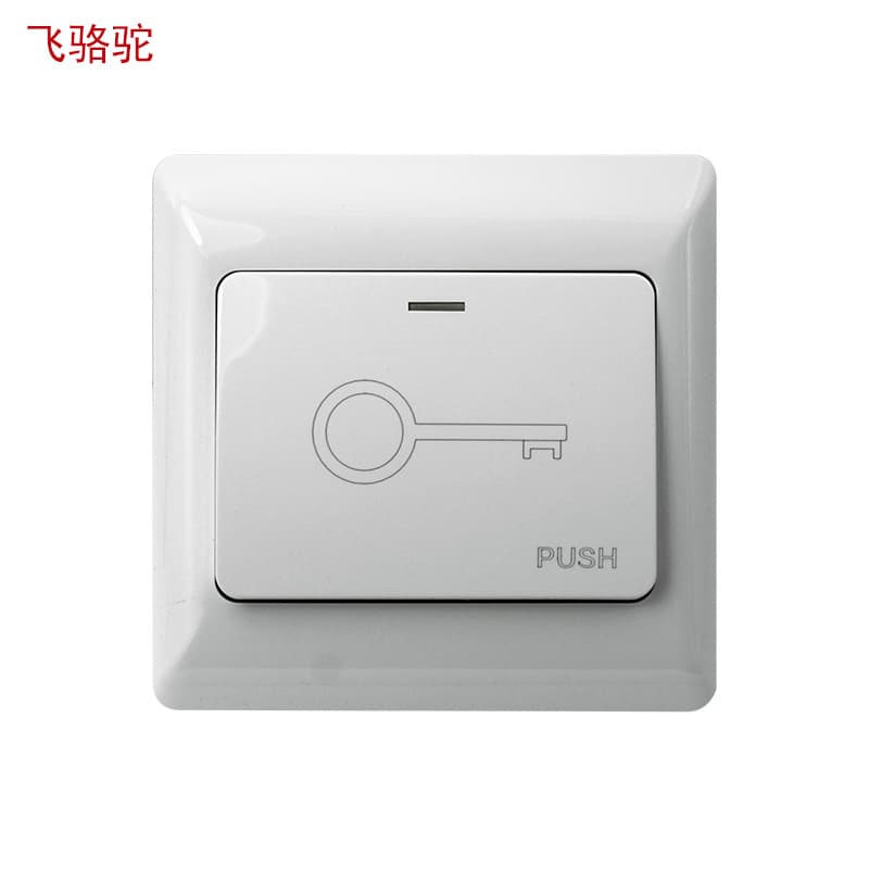 Feiluotuo A6 Reset Access Control Button, 86-Type Plastic Access System Switch, Self-Resetting Normally Open Exit Button