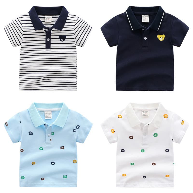 Short Sleeve Boys 2026 Summer New Cartoon Kids Top Short Sleeve T-Shirt Boys Polo Shirt wellkids