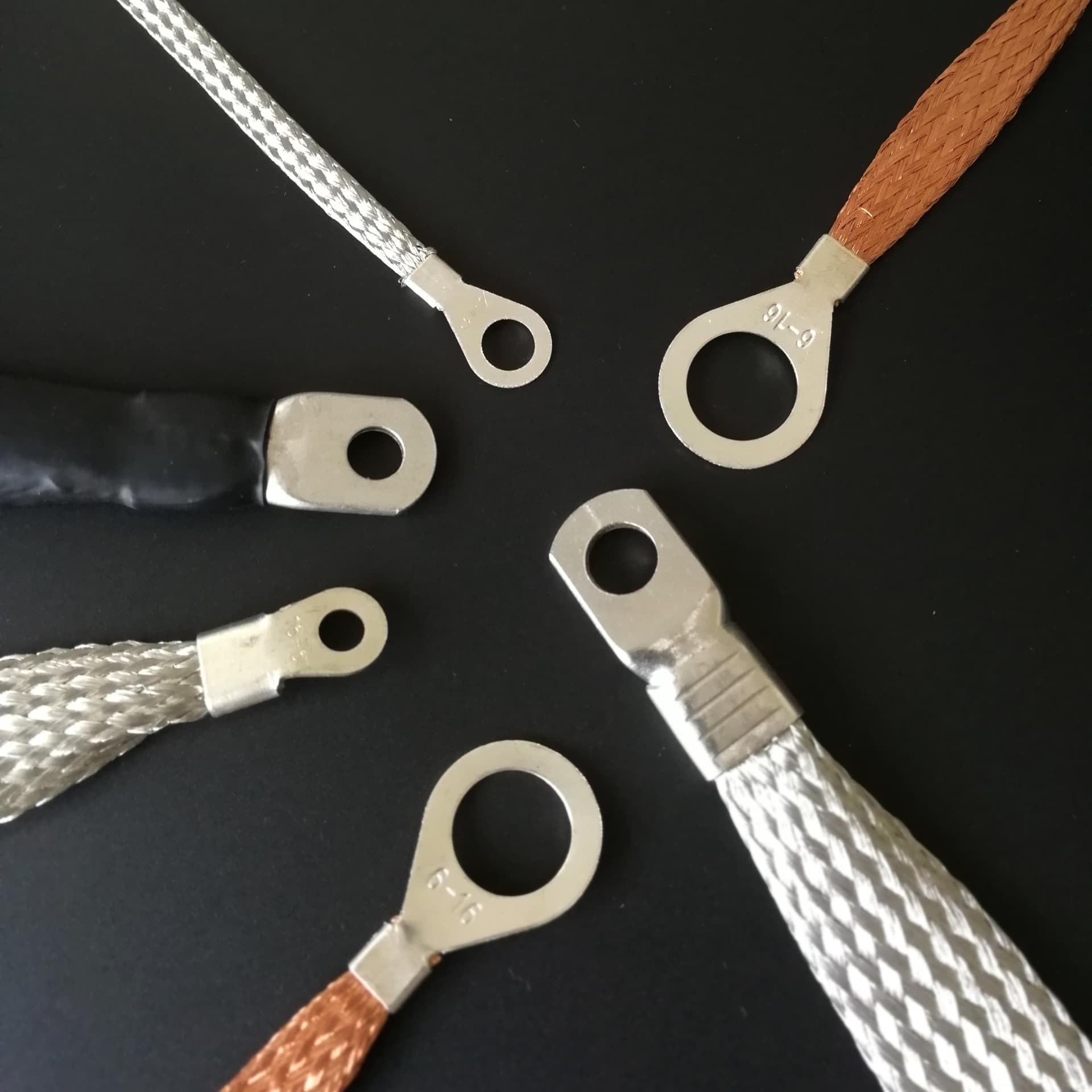 Door and window curtain wall lightning protection conductive strip ground wire static electricity flange connection tinned zinc copper braided belt battery grounding
