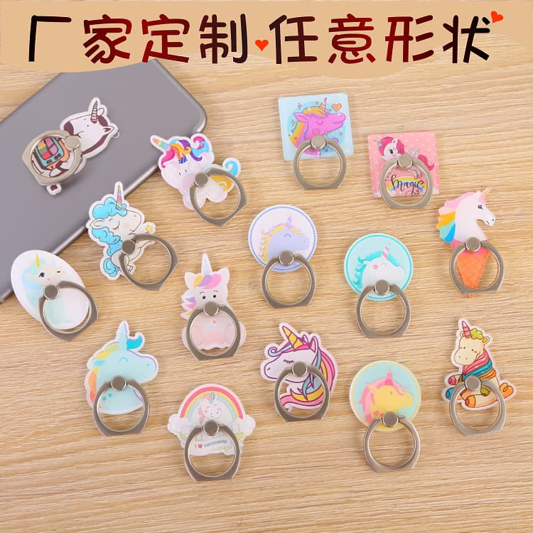 Acrylic Phone Stand Cartoon Unicorn Phone Ring Holder Ring Catch Promotional Gift