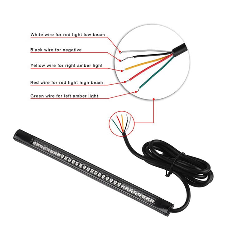 Factory Direct Stock 48SMD Universal Motorcycle Light Strip Waterproof Turn Signal License Plate Tail Light