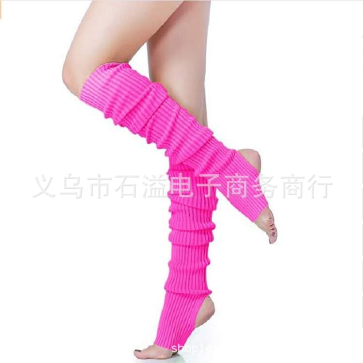European/American Adult Latin Dance Leg Sleeves, Knitted Sports Protective Wool Ballet Leg Warmers, Yoga Footed Warm Sock Sleeves