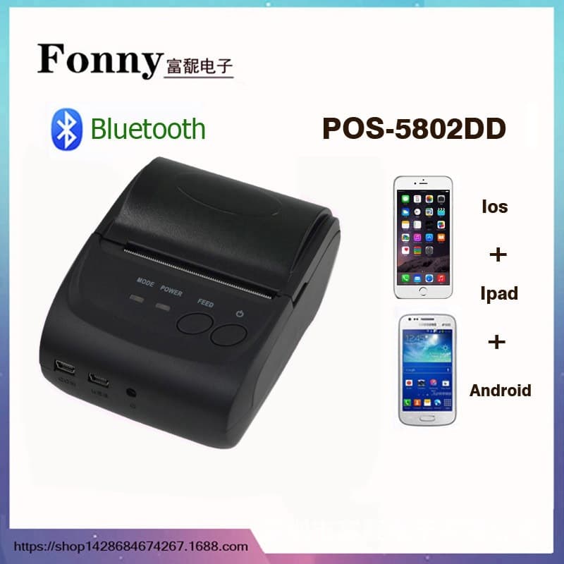 58mm Bluetooth 4.0 Portable Thermal Receipt Printer, Portable Wireless Printer, Bluetooth Printer
