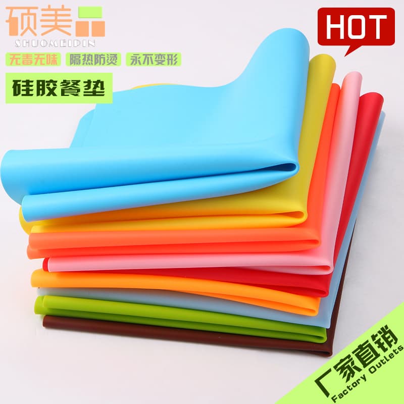 Rectangular 40*30 Silicone Placemat Non-slip Thermal Insulation Large Children Placemat Foldable Student Tableware Table Mat