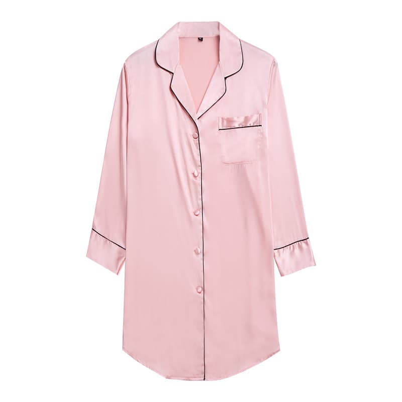 Yaoting Ice Silk Sexy Women's Nightgown Summer Silk Shirt Dress Women's Sexy Pajamas Homewear SQ318