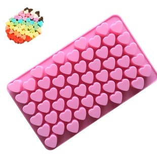 Blue Tone In Stock Wholesale 55-Cavity Small Heart Silicone Chocolate Mold Gummy Mold Wax Seal Bead Mold