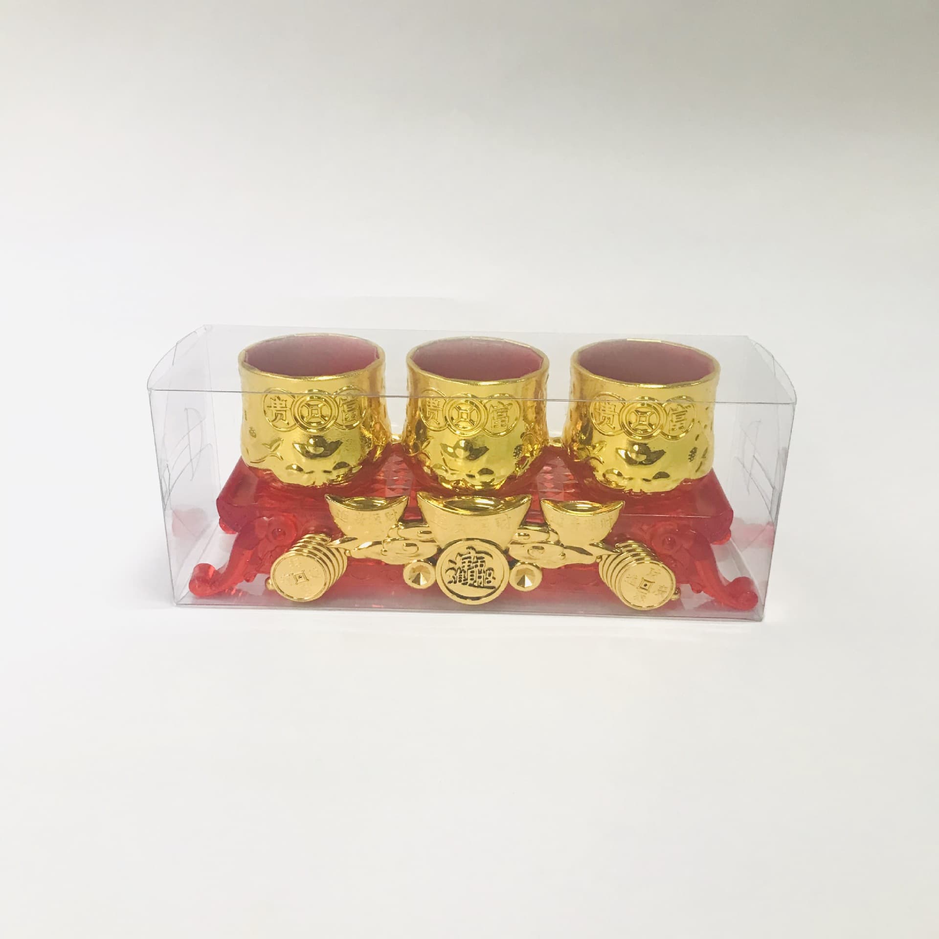 Prosperity Triple Gold Offering Stand - Buddhist supplies direct from manufacturer Dongheng DH-1811.