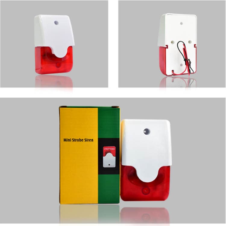 103 Wired audible and visual alarm horn with LED flashing warning; 12V, 24V, 220V; adjustable volume.