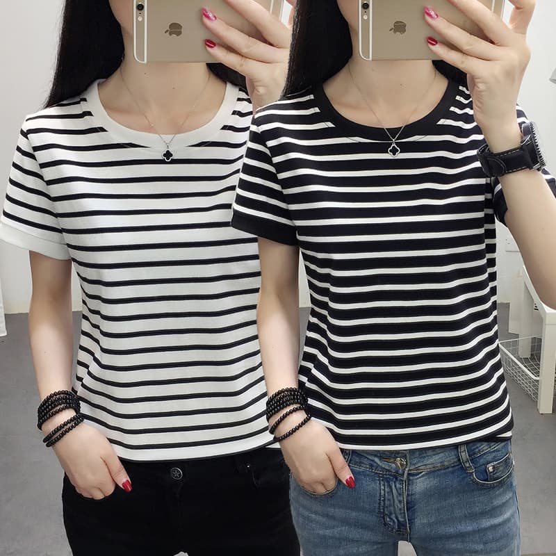 2026 Summer Korean Style New Short Sleeve T-Shirt for Women, Round Neck, Loose Fit, Plus Size Women's T-Shirt