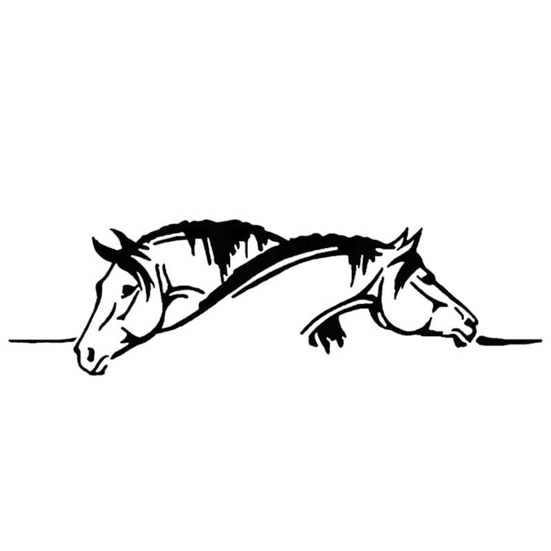 Cross-border foreign trade artistic hollow car stickers double horse reflective car stickers body scratch stickers manufacturers wholesale