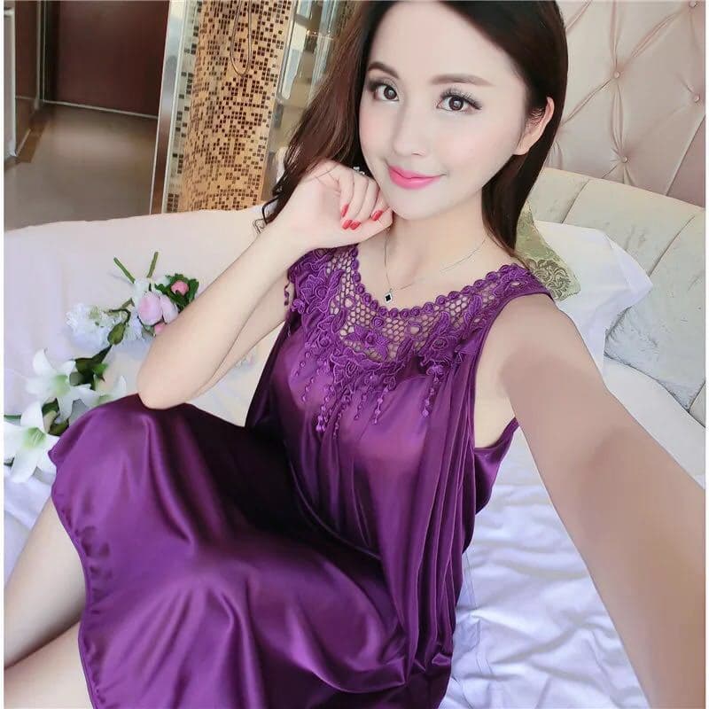 Summer Korean-style Ice Silk Pajamas chubby girl Nightgown Women's Oversized Sling Silk-like Thin Summer Loose Home Clothes