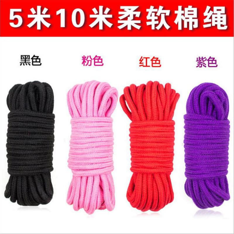 Alternative toy sexy cotton rope, bondage, black, red, pink and purple, bondage, adult toys
