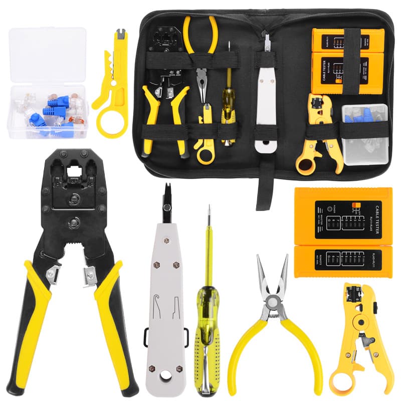 Multifunctional Network Cable Crimper Screwdriver Set Network Crystal Head Cable Crimper Repair Pliers Tool Set